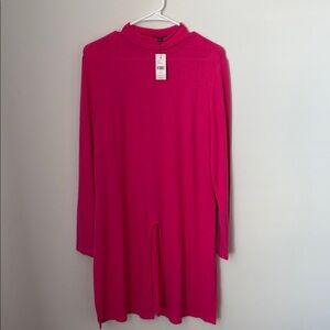 NWT Lane Bryant Hot Pink Slit Dress